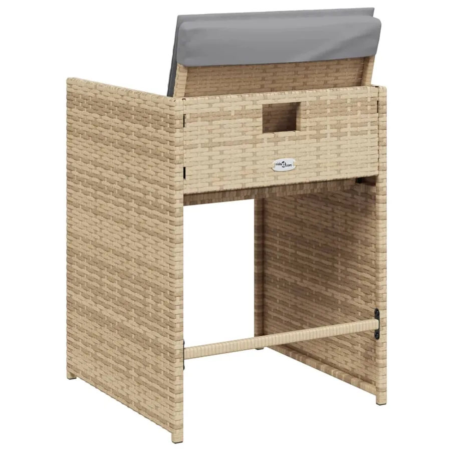 Chaises de jardin avec coussins lot de 4 mélange beige - 7