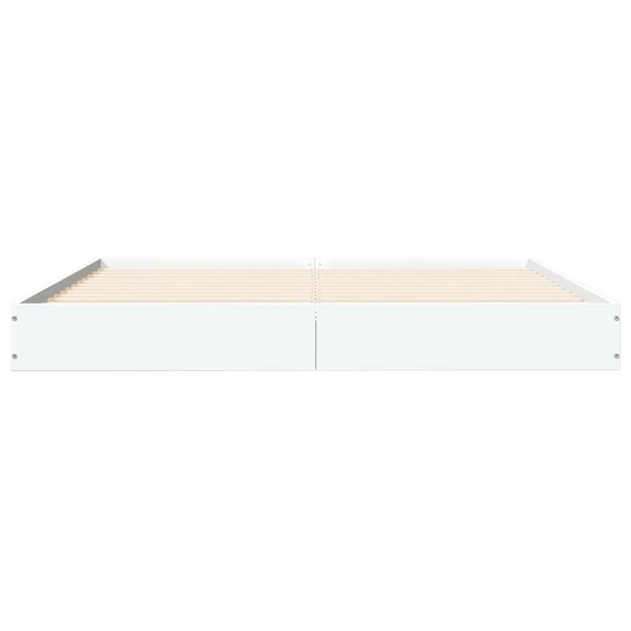 Cadre de lit sans matelas blanc 160x200 cm bois d'ingénierie - 4