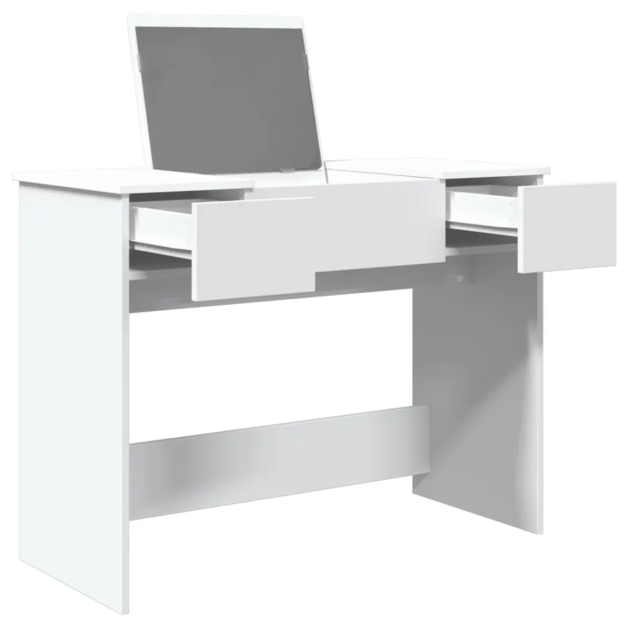Coiffeuse avec miroir blanc 100x45x76 cm - 4