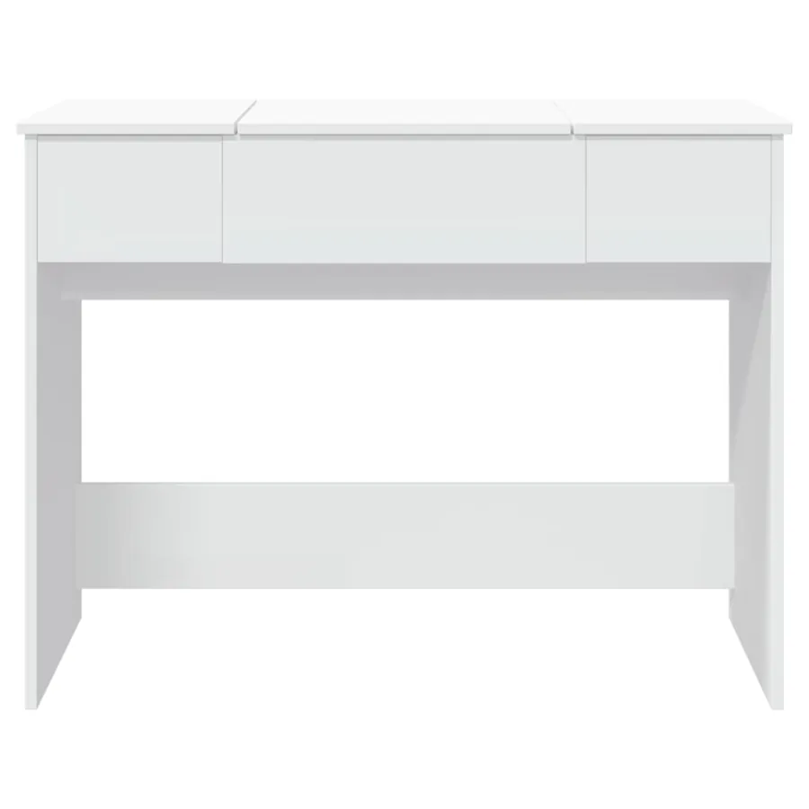 Coiffeuse avec miroir blanc 100x45x76 cm - 5