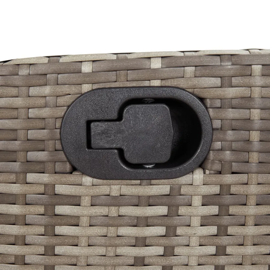 Ensemble à manger de jardin 5 pcs coussins gris résine tressée - 6
