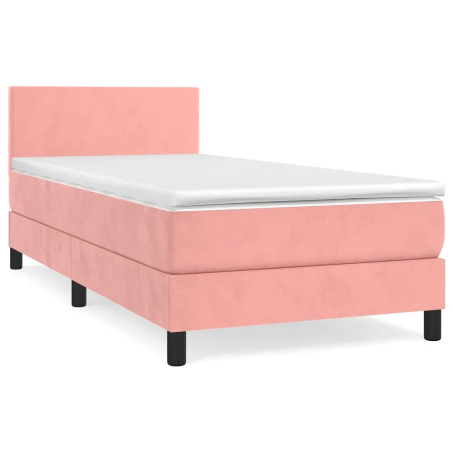Sommier à lattes de lit avec matelas Rose 90x190 cm Velours - 2