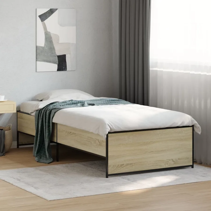 Cadre de lit sans matelas chêne sonoma 100x200 cm - 3