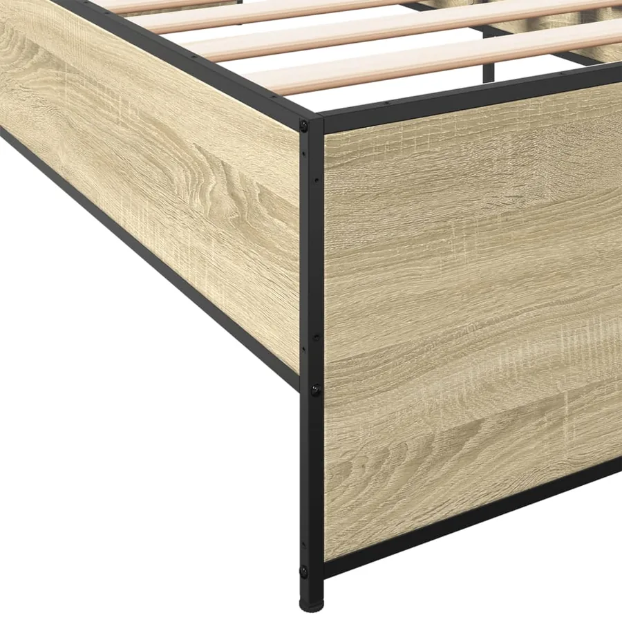 Cadre de lit sans matelas chêne sonoma 100x200 cm - 7