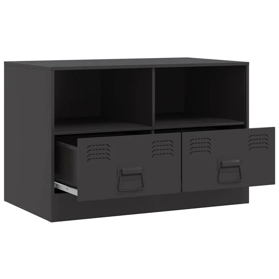 Meubles TV 2 pcs noir 67x39x44 cm acier - 6