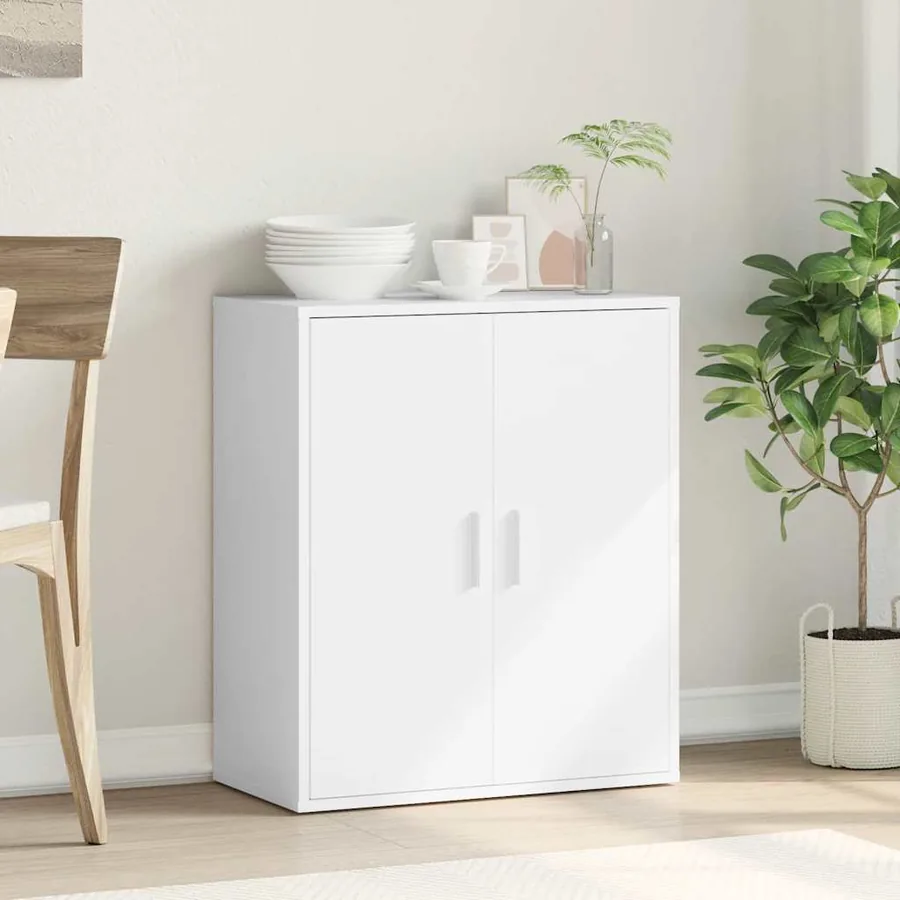 Buffet blanc 79x38x80 cm bois d’ingénierie - 3