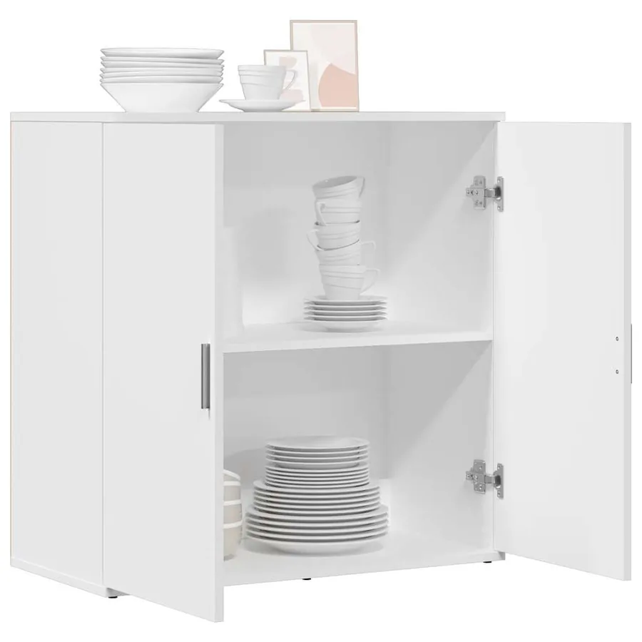 Buffet blanc 79x38x80 cm bois d’ingénierie - 4