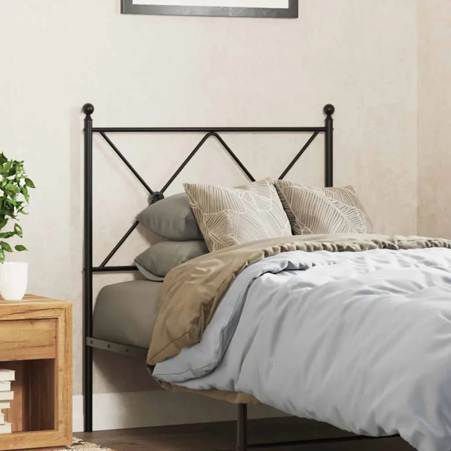 Tête de lit de remplacement métal noir 75 cm