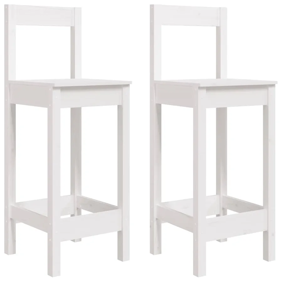 Ensemble de bar de jardin 3 pcs blanc bois de pin massif - 5