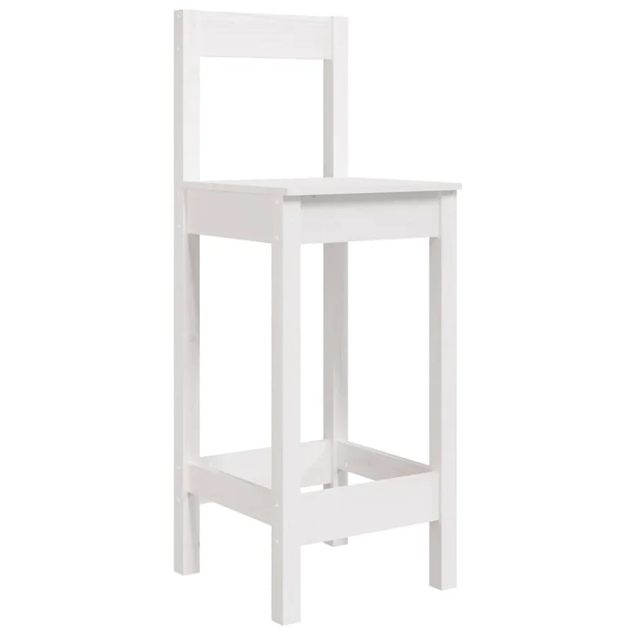 Ensemble de bar de jardin 3 pcs blanc bois de pin massif - 6
