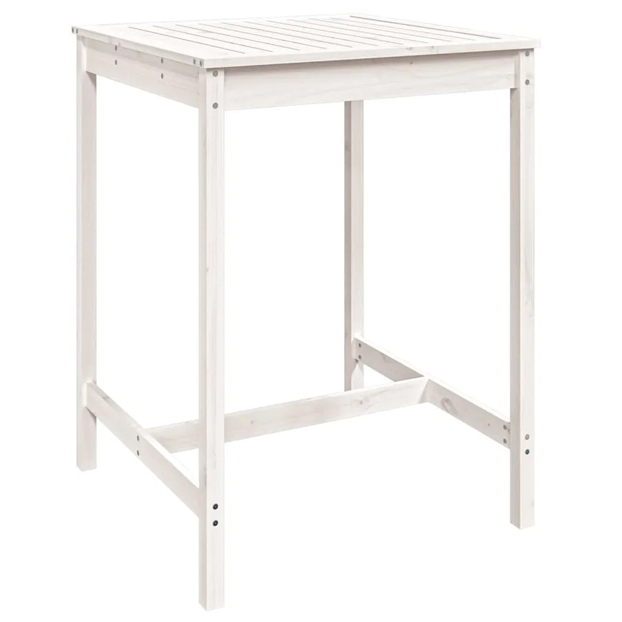 Ensemble de bar de jardin 3 pcs blanc bois de pin massif - 7