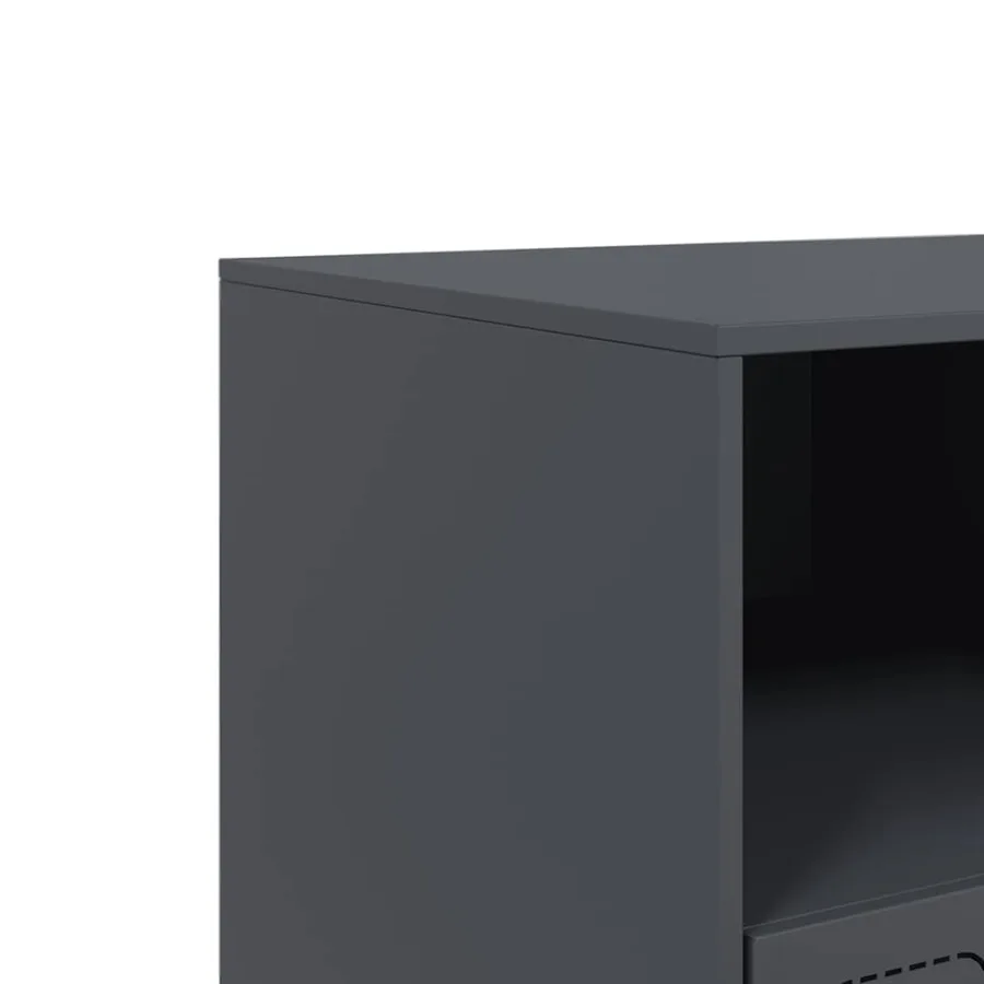 Meuble TV anthracite 99x39x44 cm acier - 10
