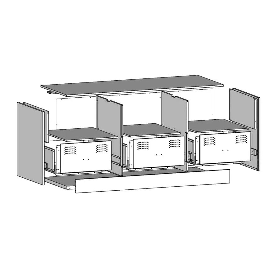 Meuble TV anthracite 99x39x44 cm acier - 14