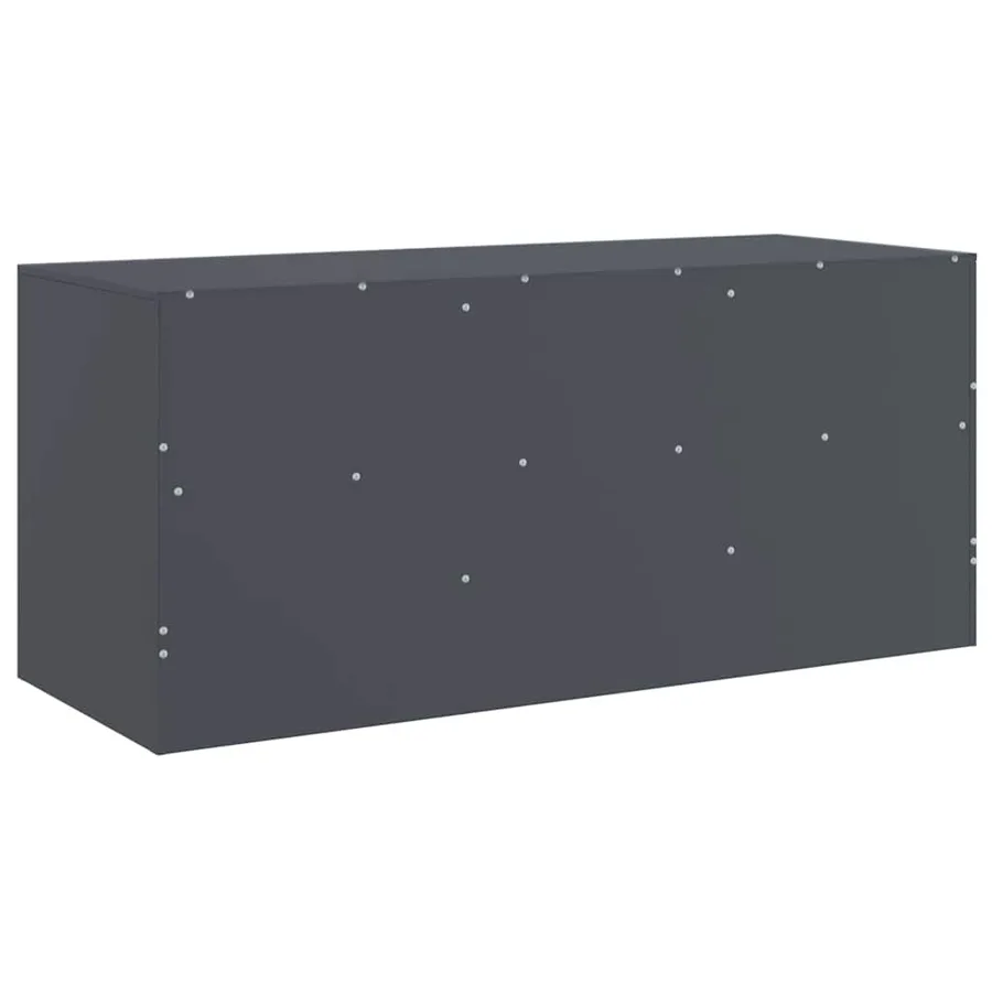 Meuble TV anthracite 99x39x44 cm acier - 9