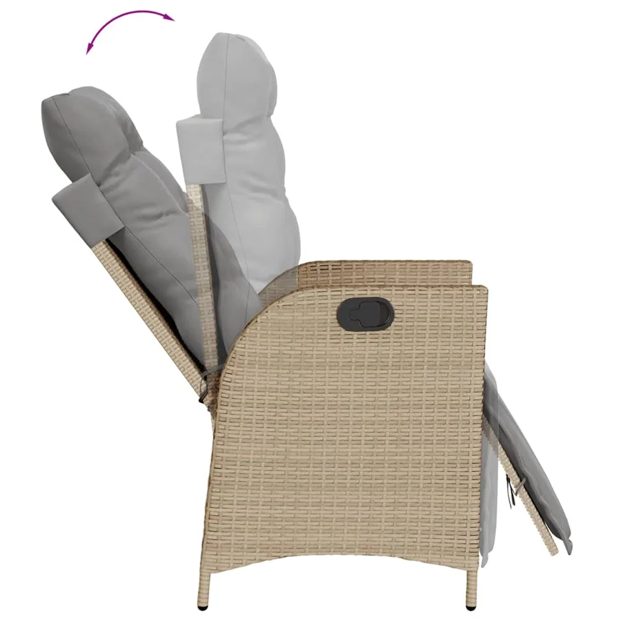 Ensemble à manger de jardin et coussins 3 pcs mélange beige - 5