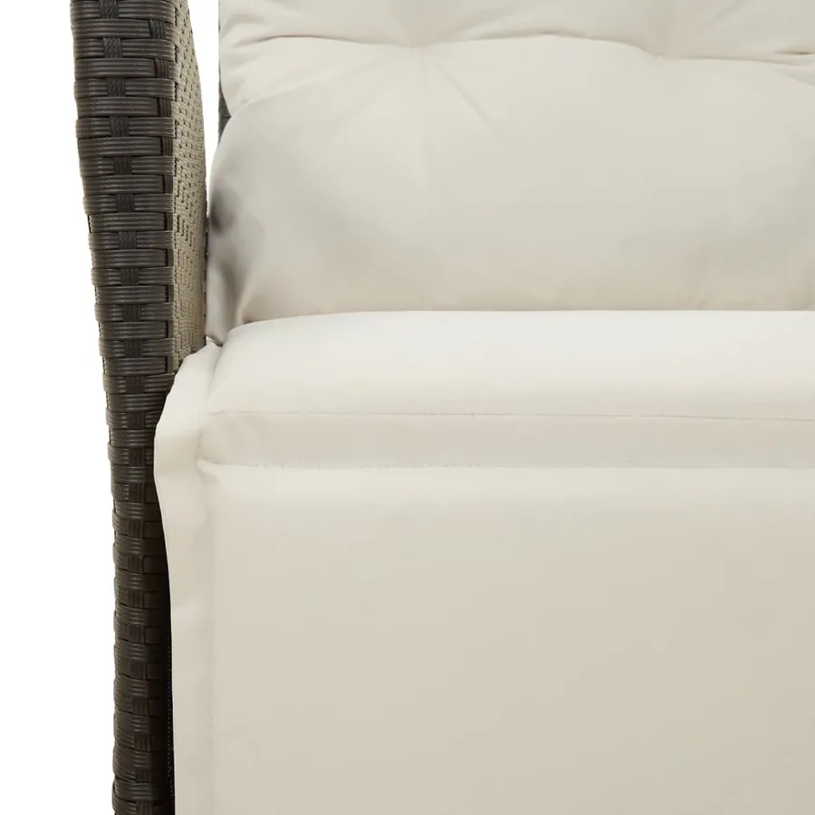 Ensemble à manger de jardin avec coussins 3 pcs Noir - 6