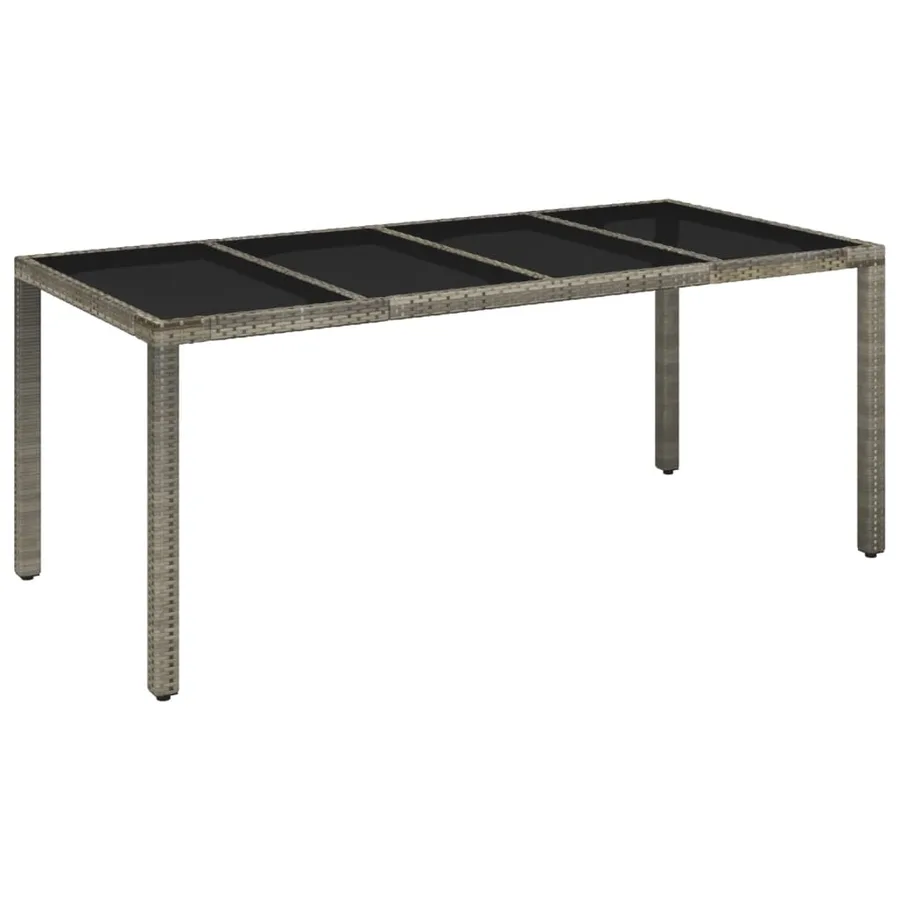 Ensemble à manger de jardin et coussins 7 pcs gris rotin - 4