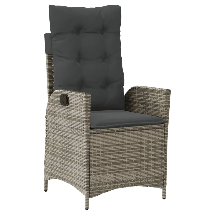 Ensemble à manger de jardin et coussins 7 pcs gris rotin - 3