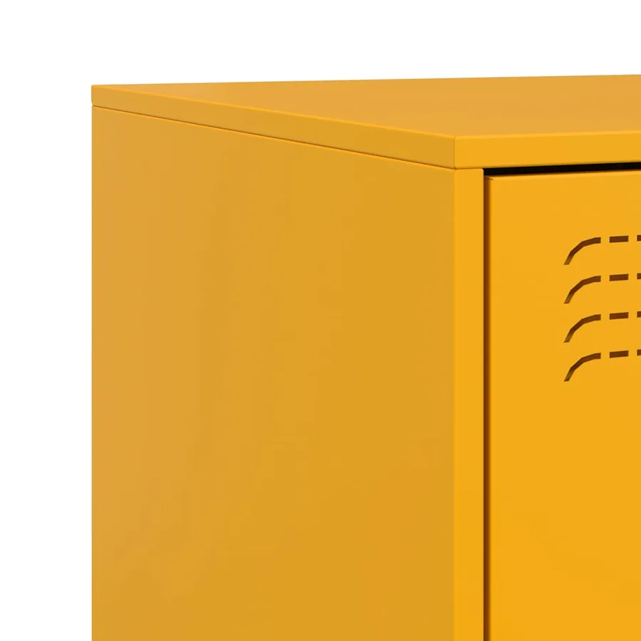 Tables de chevet 2 pcs jaune moutarde 34,5x39x62 cm acier - 9