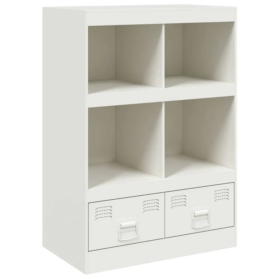 Buffet haut blanc 67x39x95 cm acier - 2