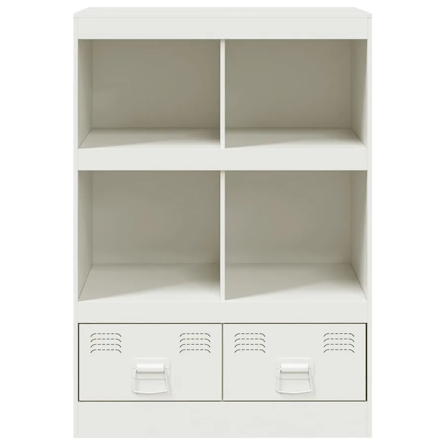 Buffet haut blanc 67x39x95 cm acier - 6