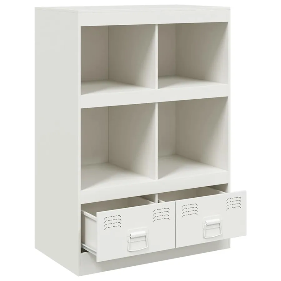 Buffet haut blanc 67x39x95 cm acier - 7