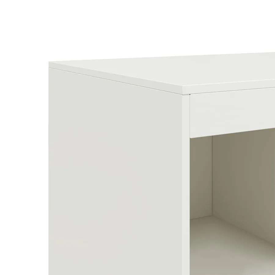 Buffet haut blanc 67x39x95 cm acier - 9