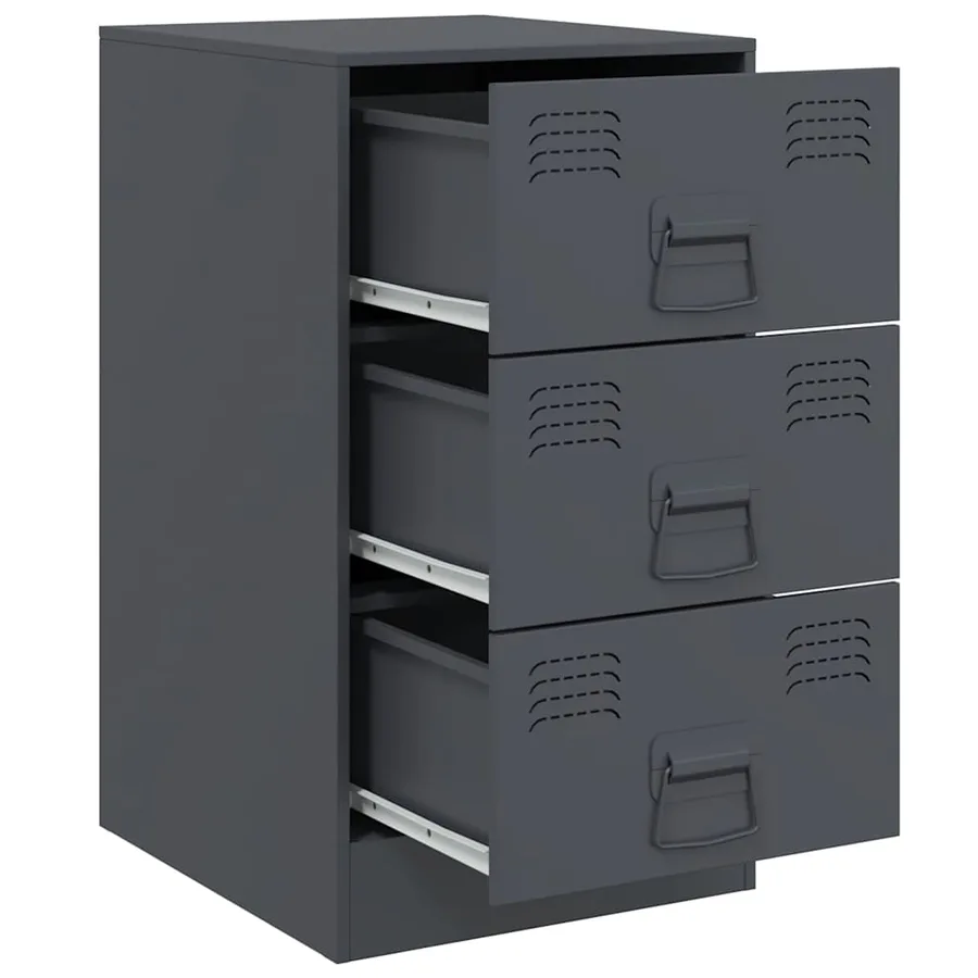 Tables de chevet 2 pcs anthracite 34,5x39x62 cm acier - 7