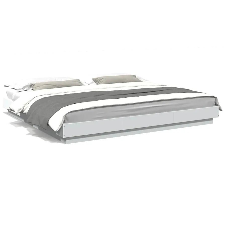 Cadre de lit avec lumières LED sans matelas blanc 180x200 cm - 2