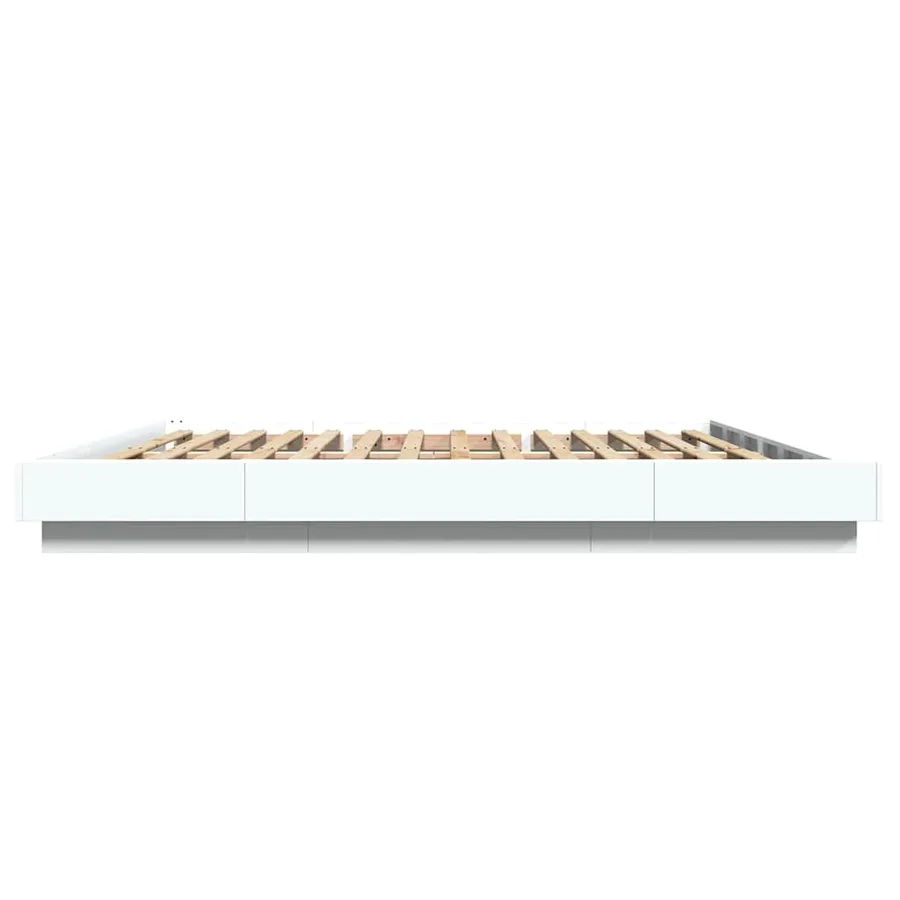 Cadre de lit avec lumières LED sans matelas blanc 180x200 cm - 6