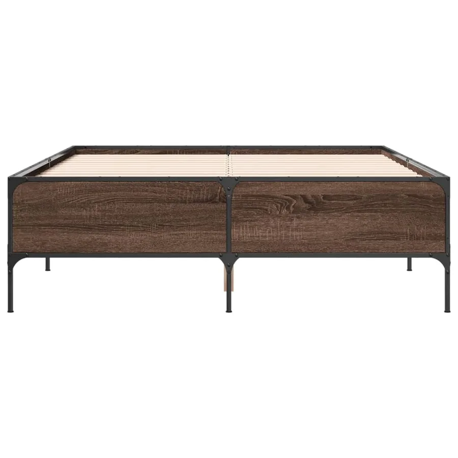 Cadre de lit sans matelas chêne marron 160x200 cm - 4
