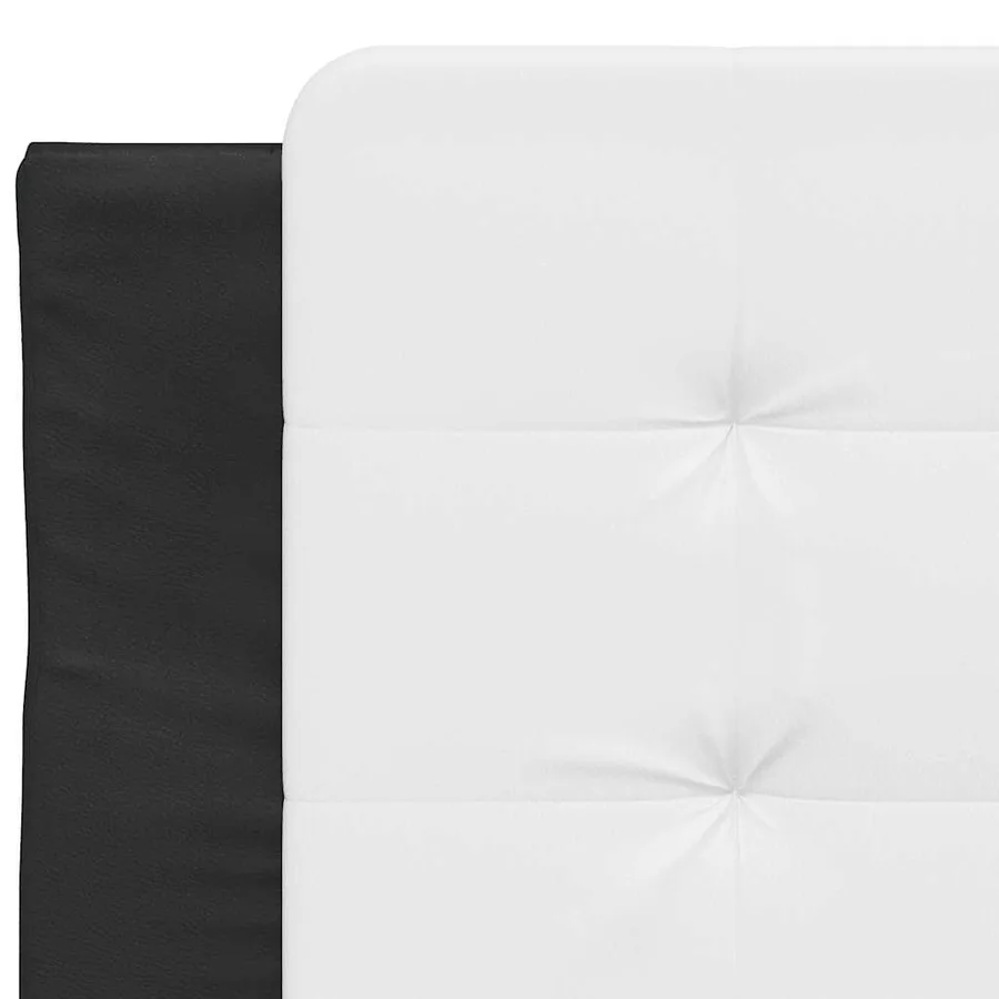 Cadre de lit sans matelas Zadar noir et blanc 90x200 cm similicuir - 10