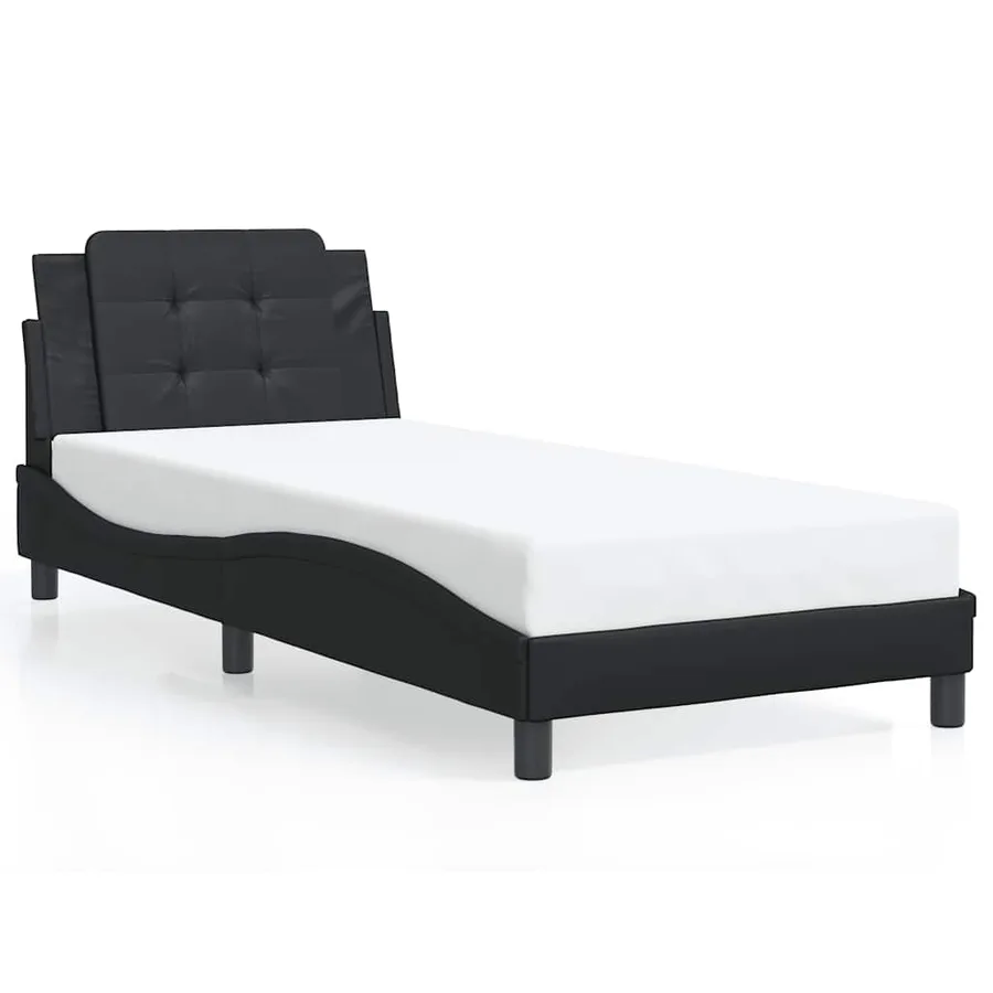 Cadre de lit sans matelas Zadar noir 80x200 cm similicuir - 2