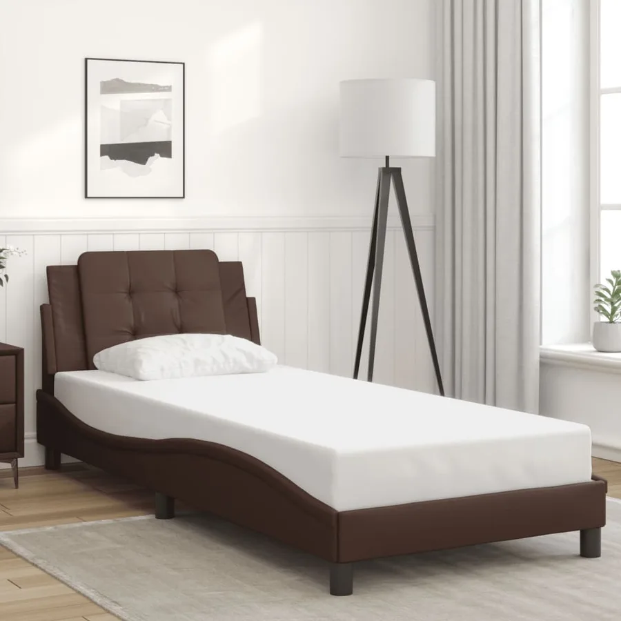 Cadre de lit avec LED sans matelas Zadar marron 80x200 cm - 4