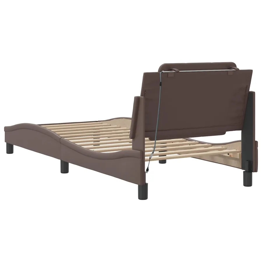 Cadre de lit avec LED sans matelas Zadar marron 100x200 cm - 10