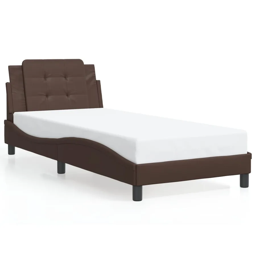Cadre de lit avec LED sans matelas Zadar marron 100x200 cm - 5