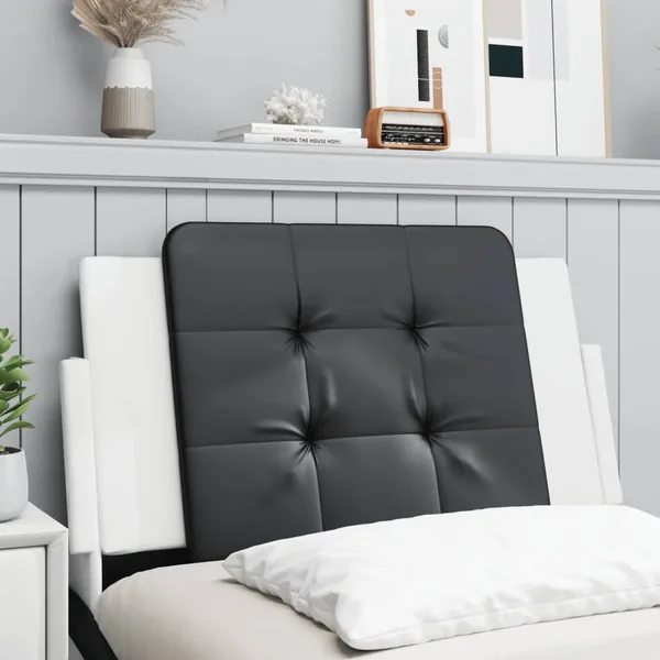 Coussin de tête de lit Zadar noir et blanc 80 cm similicuir