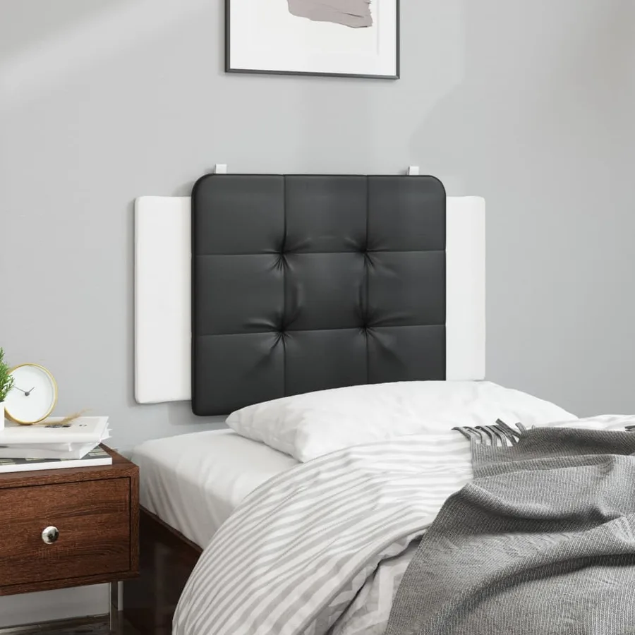 Coussin de tête de lit Zadar noir et blanc 80 cm similicuir - 3