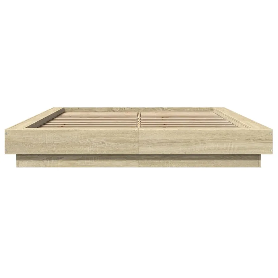 Cadre de lit sans matelas chêne sonoma 140x200 cm - 4