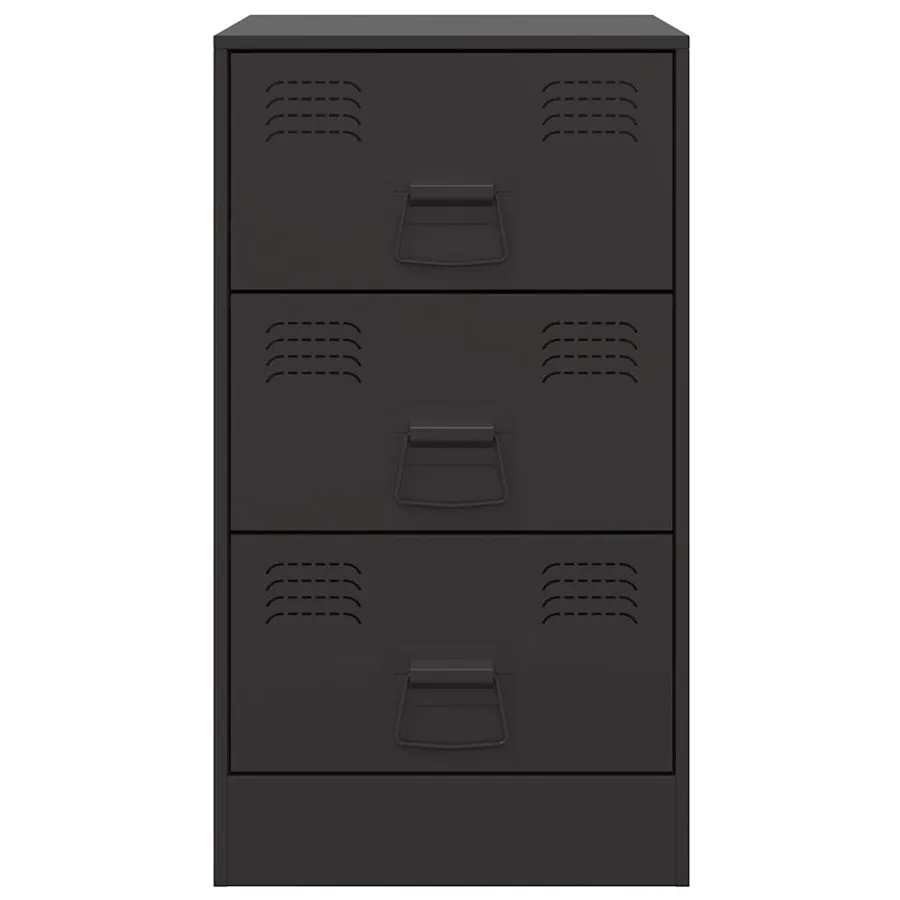 Table de chevet noir 34,5x39x62 cm acier - 6