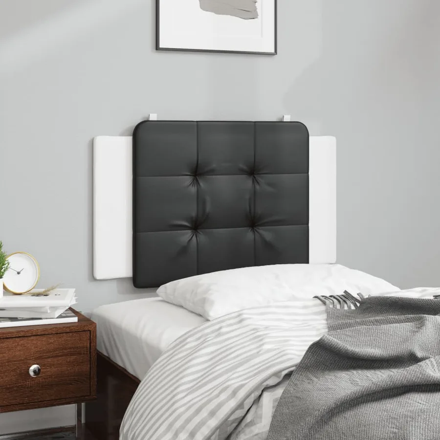 Coussin de tête de lit Zadar noir et blanc 90 cm similicuir - 3