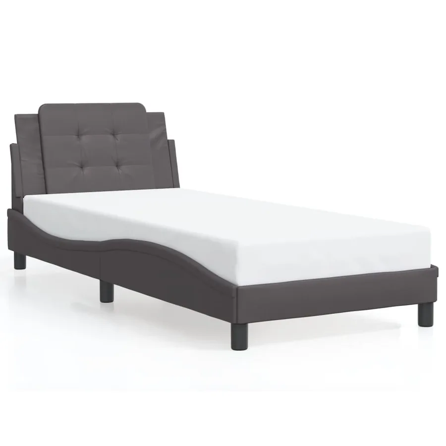 Cadre de lit avec LED sans matelas Zadar gris 90x200 cm - 5