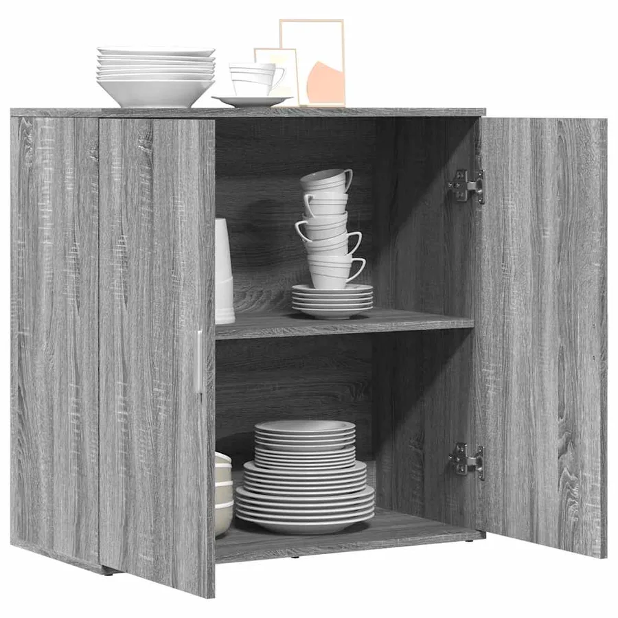 Buffet sonoma gris 79x38x80 cm bois d'ingénierie - 4
