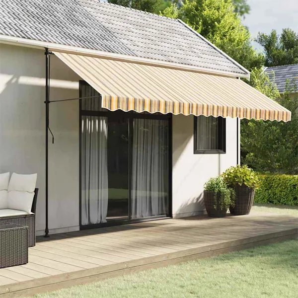 Tissu de remplacement pour auvent orange et noir 4,5x3,5 m polyester