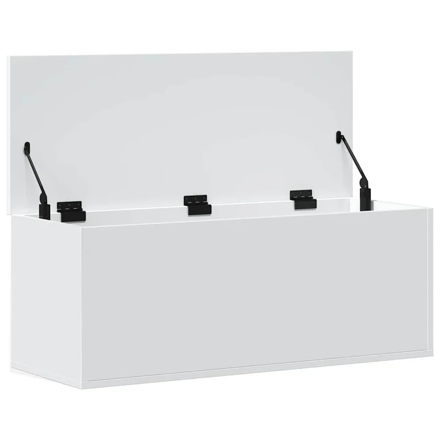 Boîte de rangement blanc 90x35x35 cm bois d'ingénierie - 7