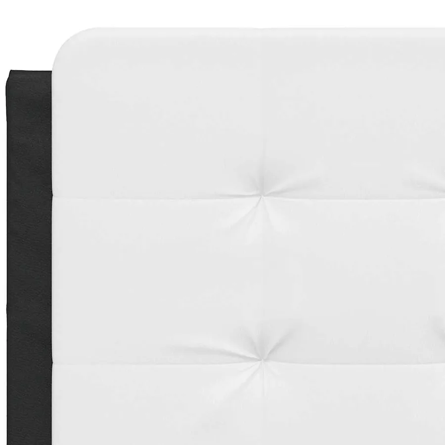 Cadre de lit sans matelas Zadar noir et blanc 120x200 cm similicuir - 10
