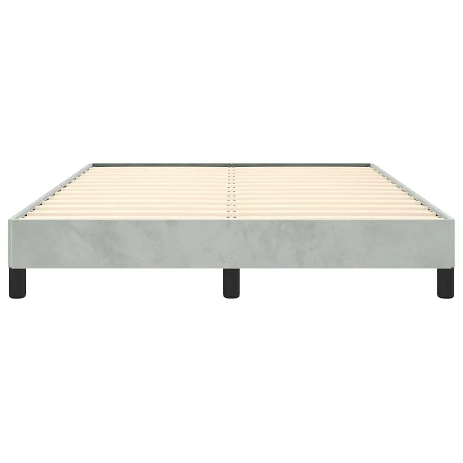 Cadre de lit gris clair 152x203 cm velours - 6