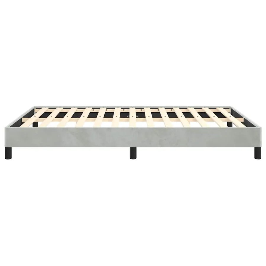 Cadre de lit gris clair 152x203 cm velours - 7