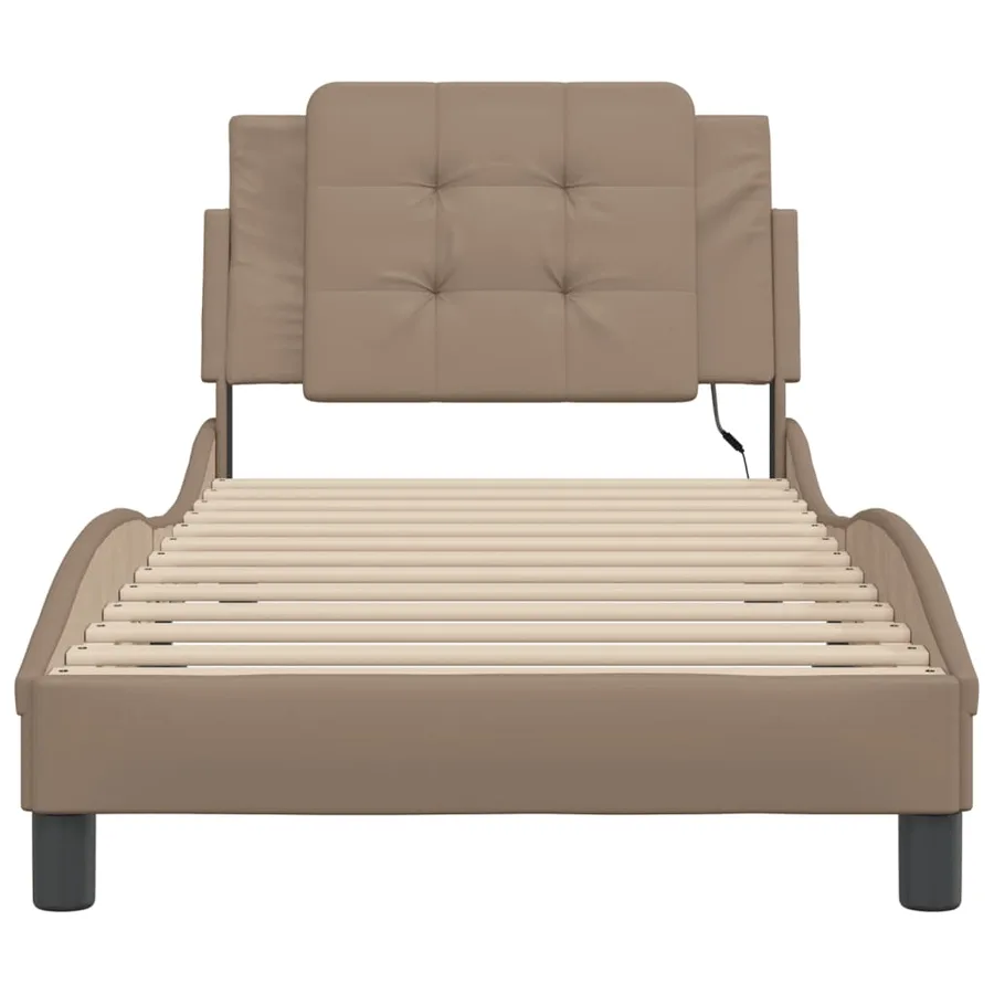 Cadre de lit avec LED sans matelas Zadar cappuccino 100x200 cm - 6