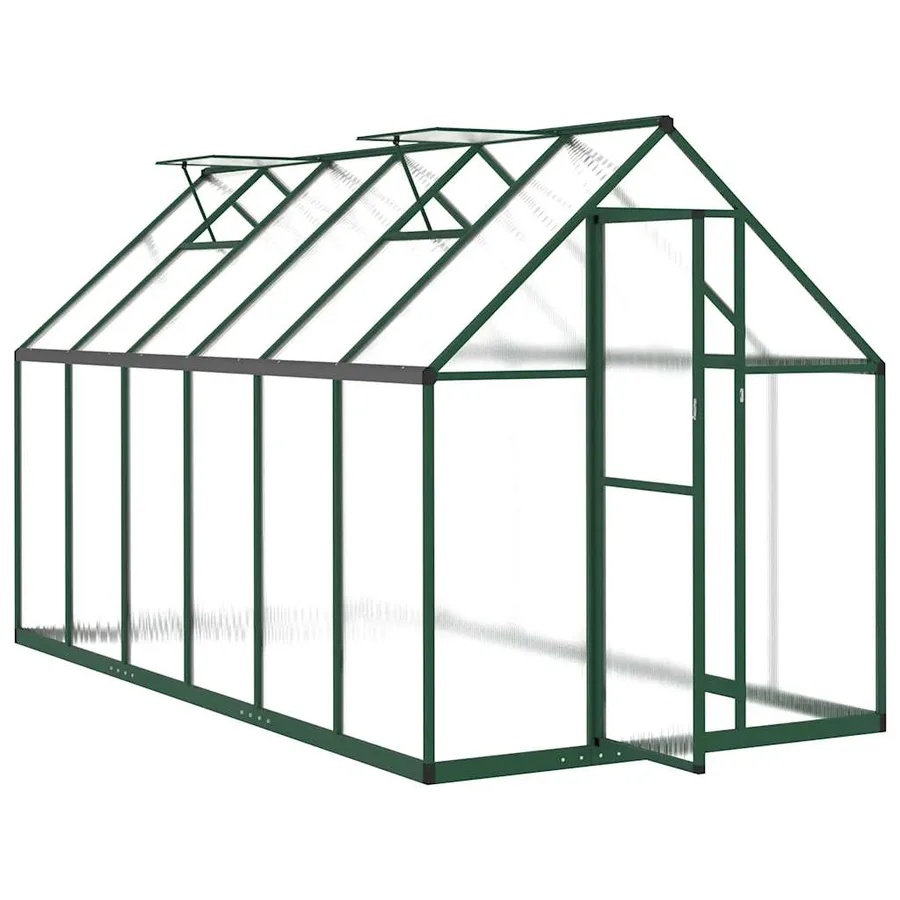 Serre avec cadre de base vert 334x169x195 cm aluminium - 6